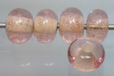 pink transparent beads