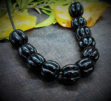 black melon bead set 10 + 1