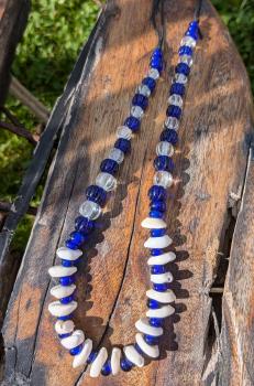 necklace glass and shells