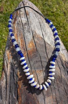 necklace glass and shells