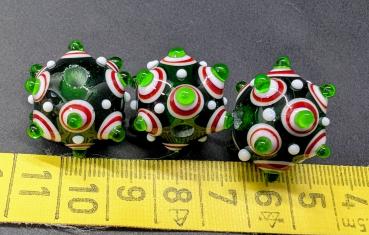 Preview: Augenperle smaragd rot weiß