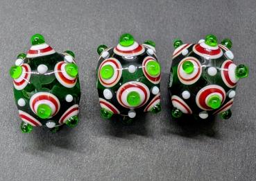 Preview: Augenperle smaragd rot weiß