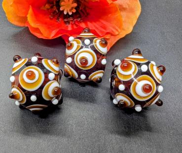 Augenperle Bernsteinbraun weiß