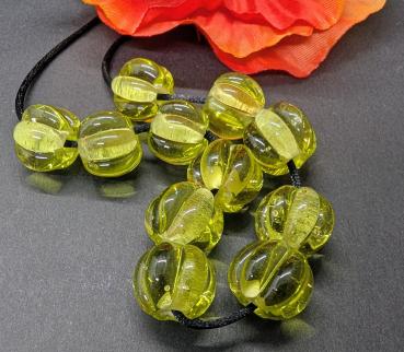 Preview: Perlenset 10 + 1 Apfelgelb transparent