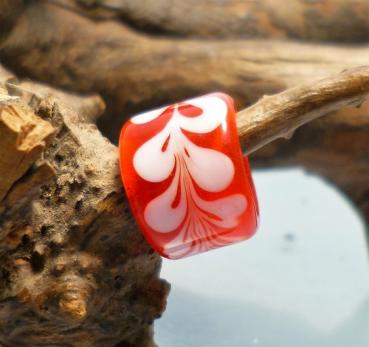 red white dread bead