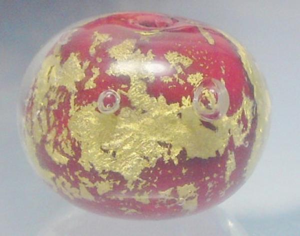 red glass with goldfoil