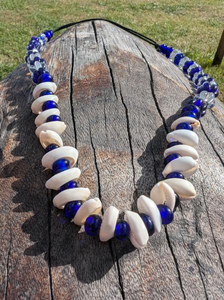 necklace glass and shells