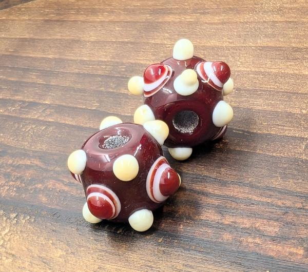 eye bead red brown ivory