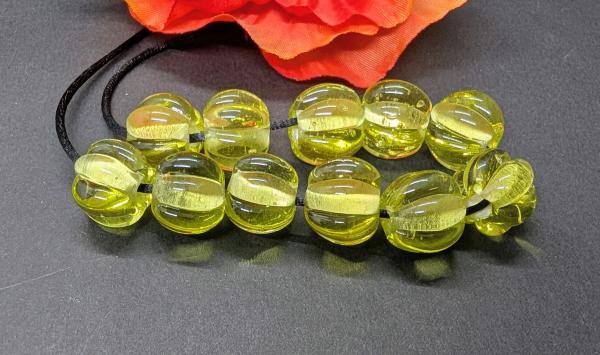 Perlenset 10 + 1 Apfelgelb transparent