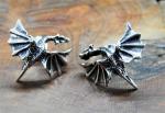 dragon ear studs silver