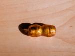 Glasperle topasbraun mit Goldfolie